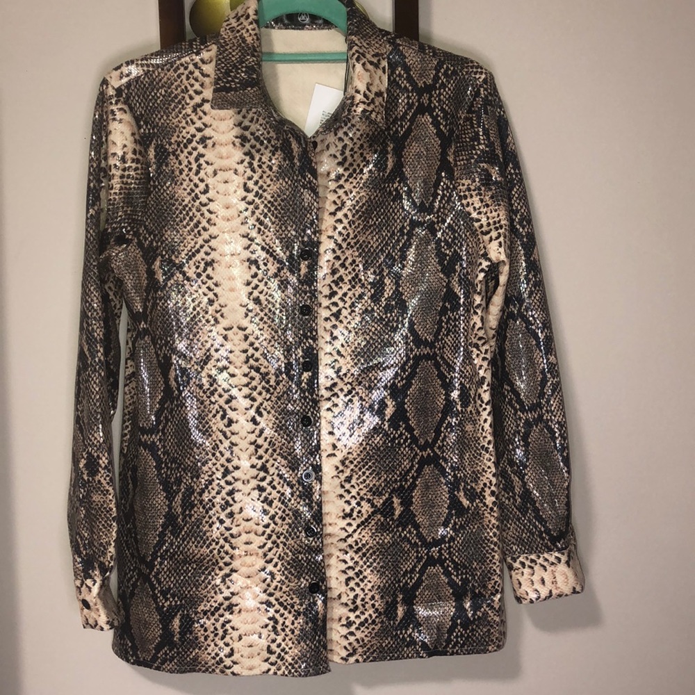Missguided snake long sleeve shirt